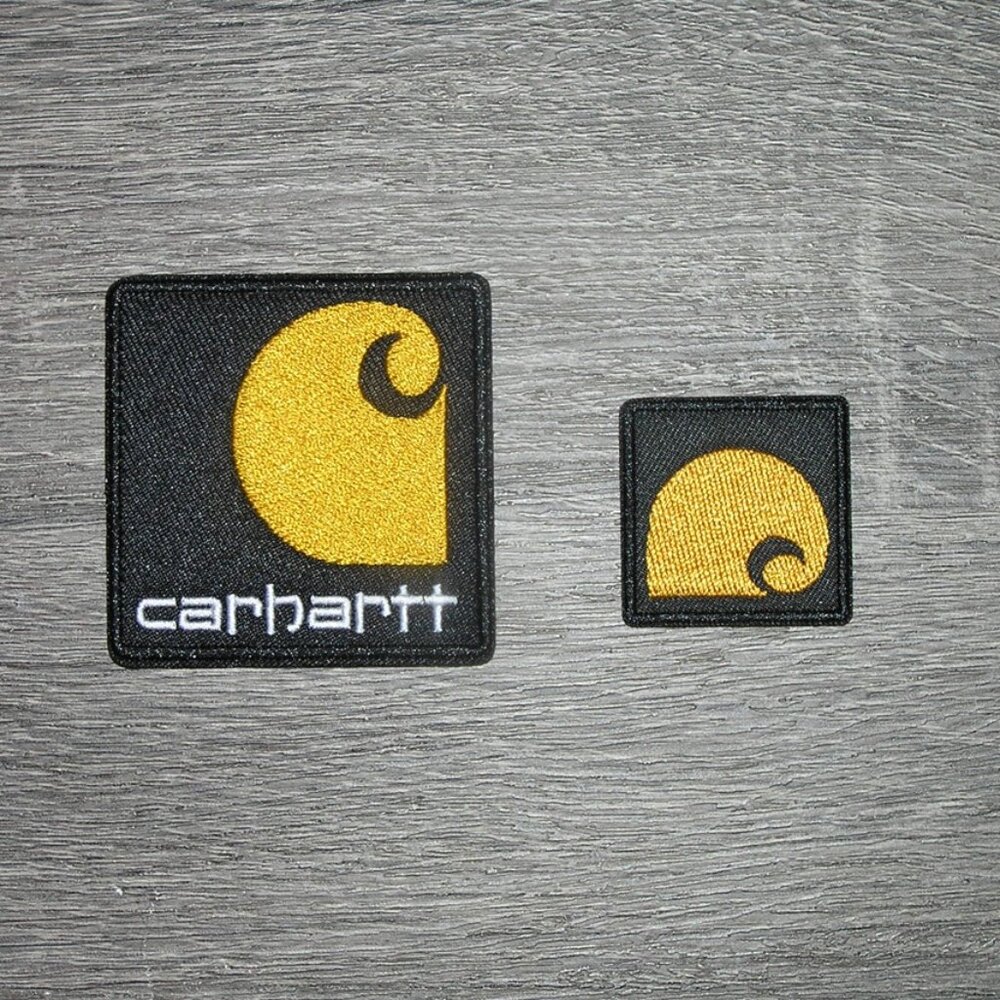 (2) Lot of Carhartt Black Embroidered Iron On Patches